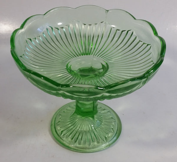 Vintage Green Depression Glass Pedestal Style Candy Dish Treasure Valley Antiques And Collectibles