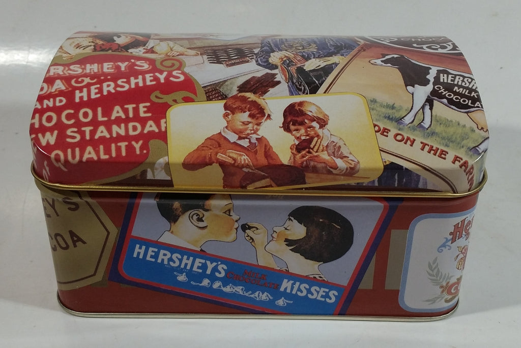 1999 Hershey's Milk Chocolate Kisses Advertising Tin Metal Hinged Cont ...