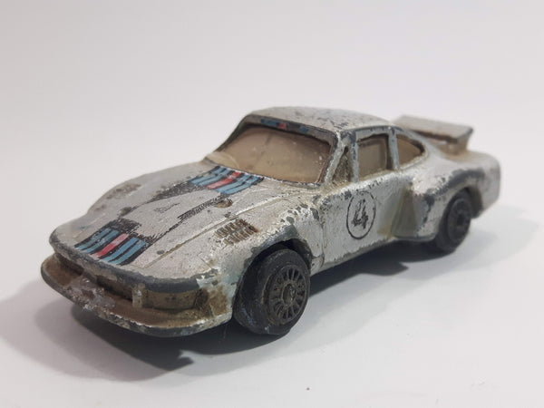 Vintage Zee Toys Dyna Wheels D55 Porsche 935 Turbo #4 Silver Grey Die Cast Toy Car Vehicle