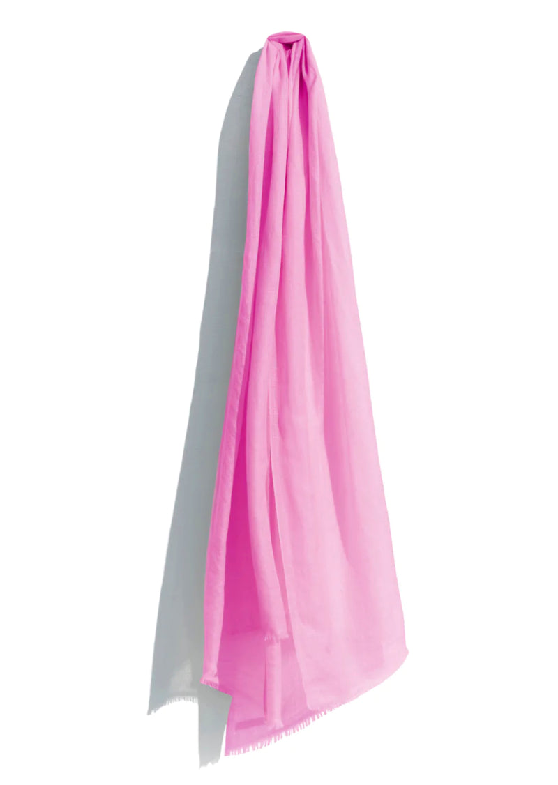 Meg Cohen's sheerest cashmere scarf, the Whisper Scarf is 100% felted featherweight cashmere. Airy, elegant, and timeless, this scarf is a perfect year round gift. Meg Cohen Whisper Featherweight Scarf in Cashmere in Rose.