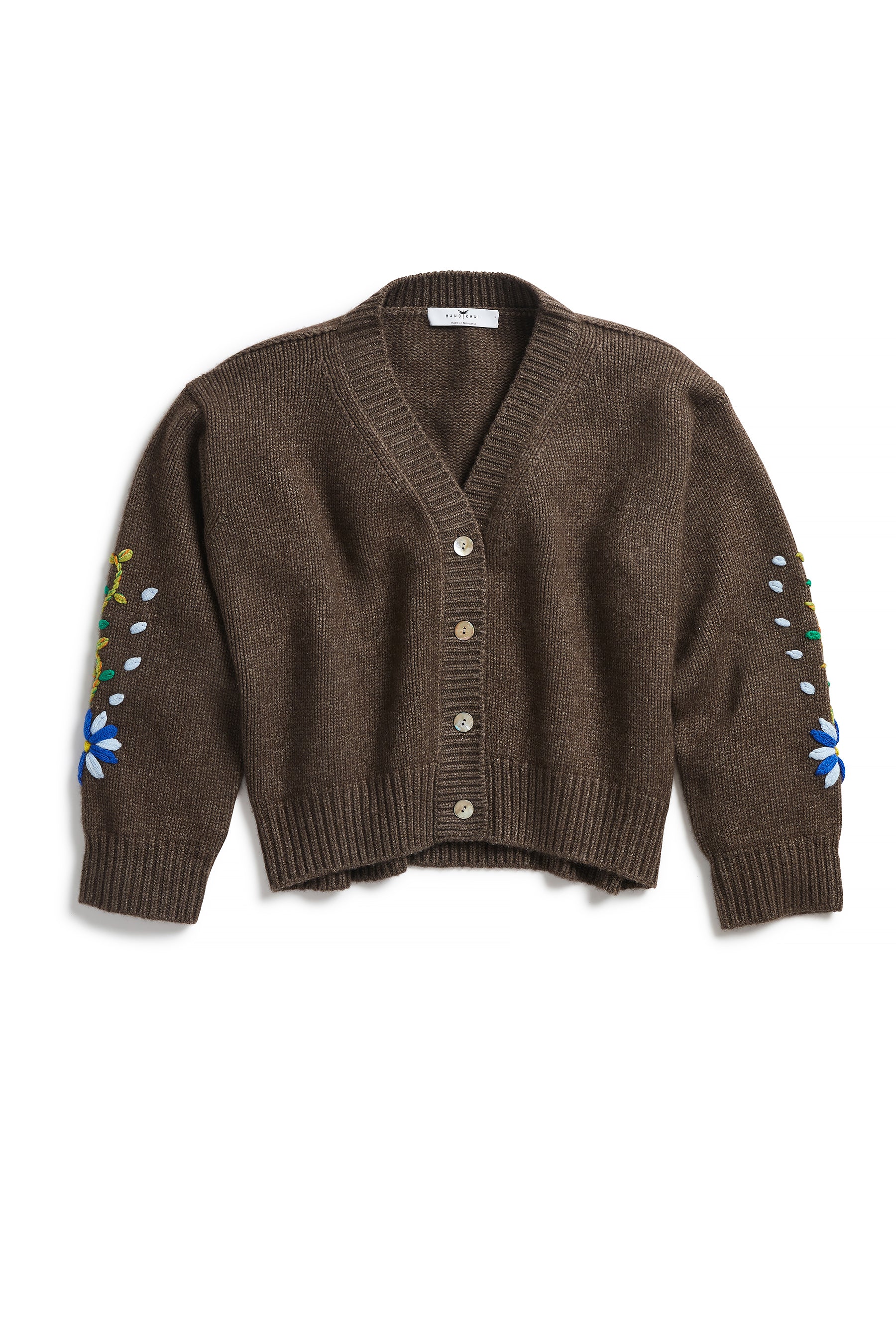 Mandkhai Sustainable Hand Embroidered Cashmere Cardigan