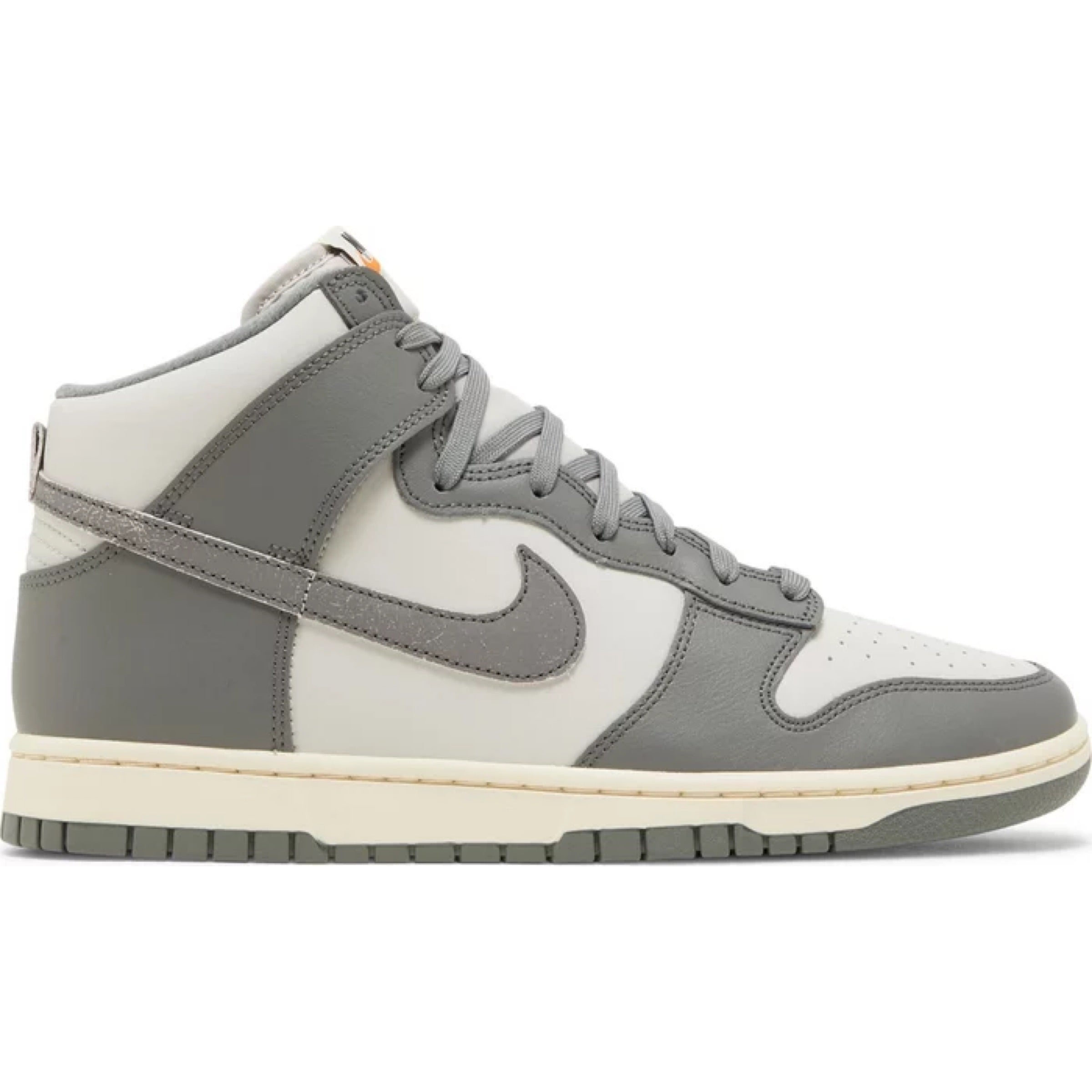 grey and white nike dunk high