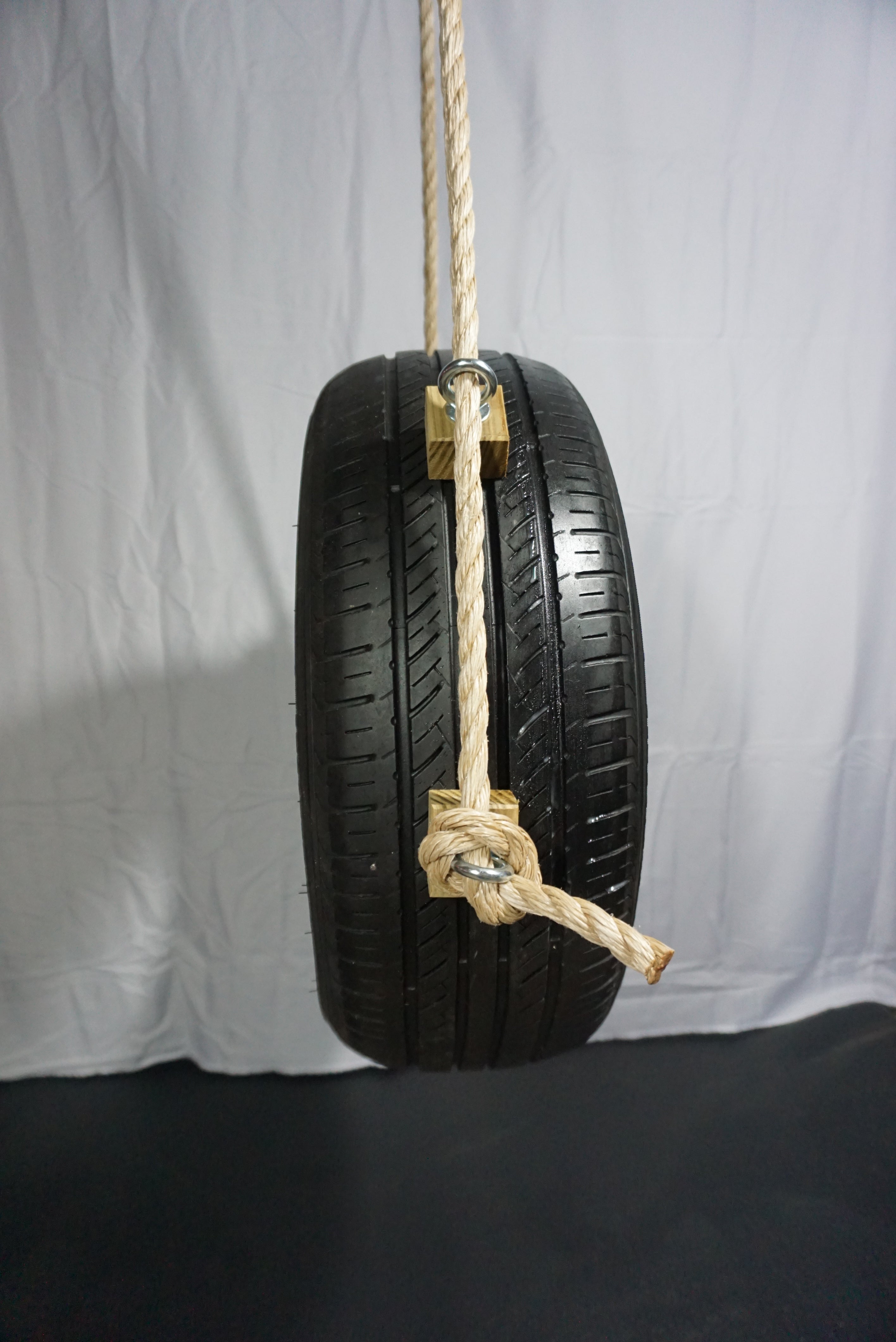 Recycled Old Fashioned Tire Swing Kit Wood Tree Swings