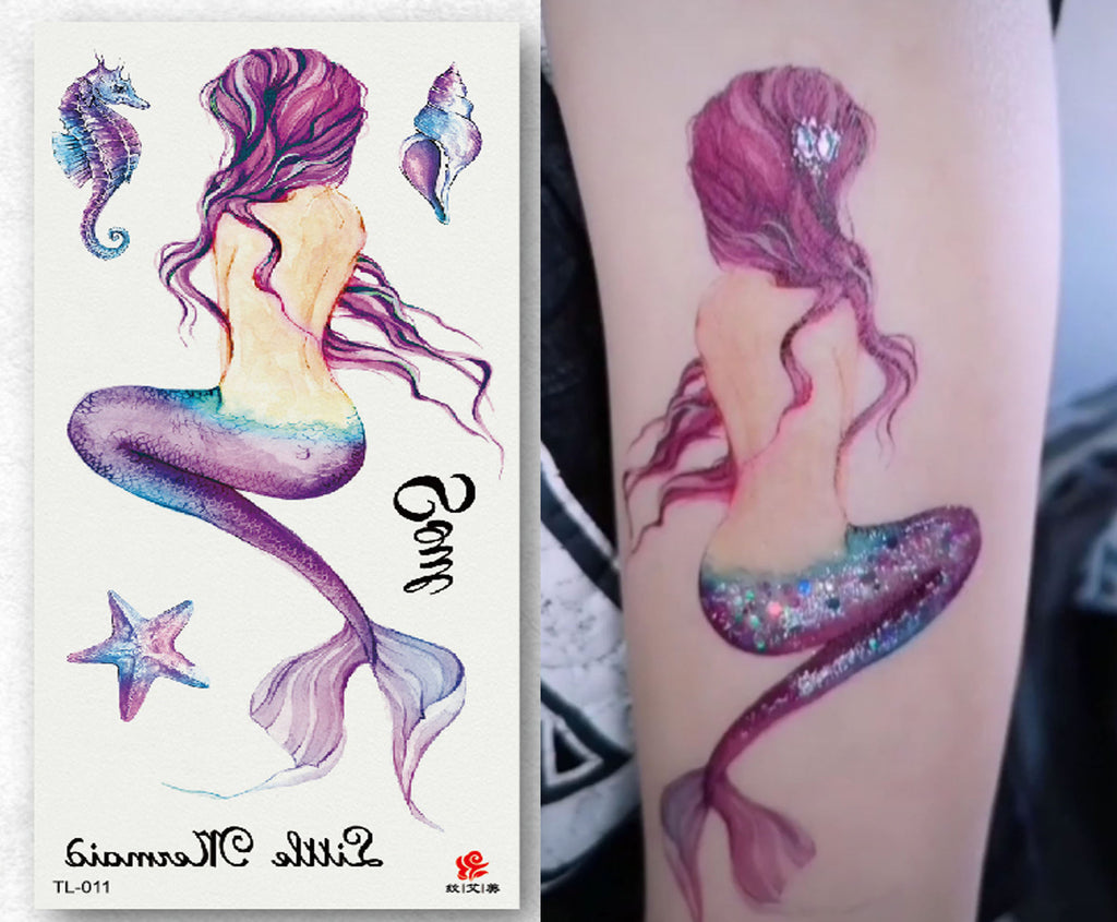 Buy 24 Mermaid Temporary Tattoos  Best For Party Supplies  Birthday  Parties  Under The Sea Parties  Party Favors And Decorations  Metallic  Tattoos For Girls  By John and Judy Online at desertcartINDIA