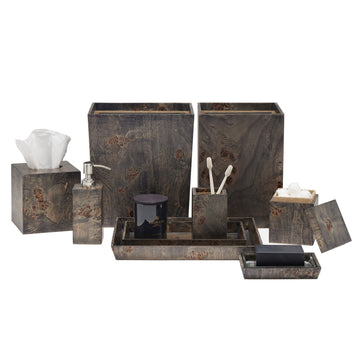 Bern Mappa Burl Veneer Bathroom Accessories (Ash Gray)