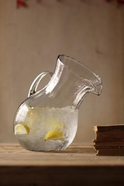 Tilted Glass Pitcher Large