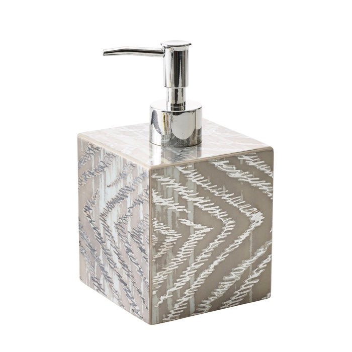 silver bathroom soap dispenser