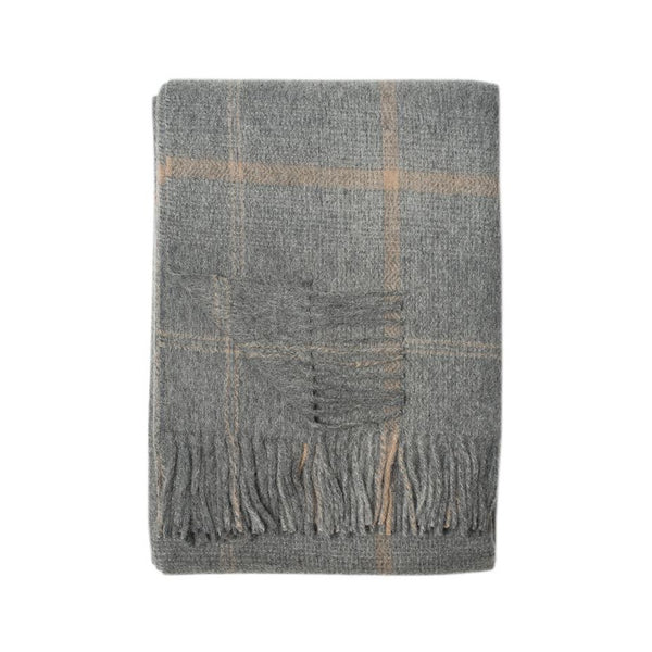 Awenda Alpaca Wool Throw (Charcoal/Tan Checks)