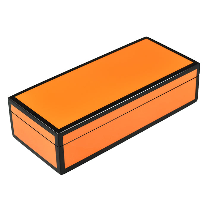 Lacquer Long Stationery Box (Orange & Black) – Hudson & Vine