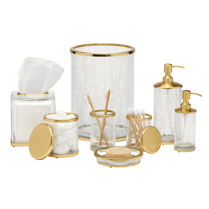 Gila Brushed Gold Glass/Brass Bathroom Accessories – Hudson & Vine