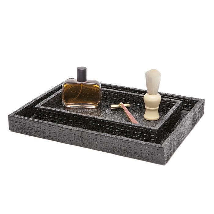 Hawen Faux Crocodile Bathroom Accessories Black