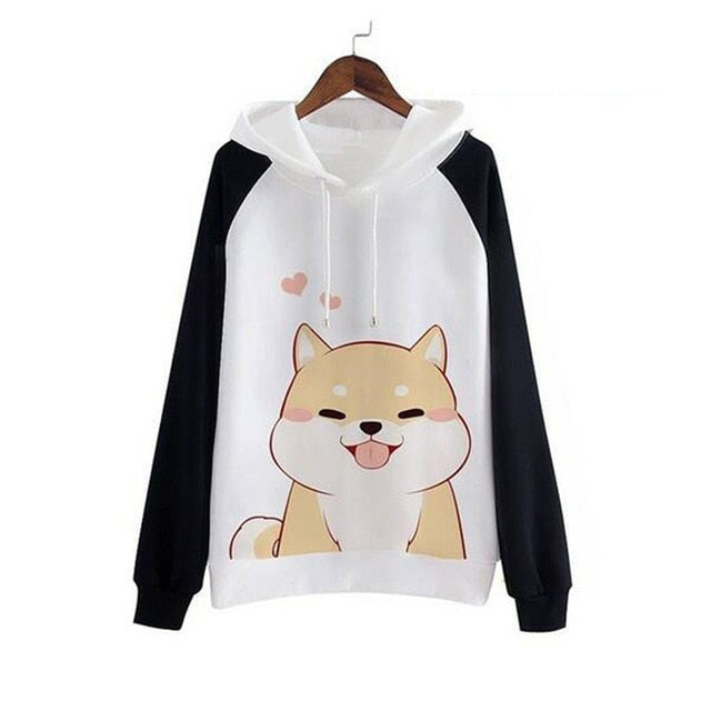 dog print hoodie