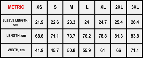 365carmods t-shirts metric size guide