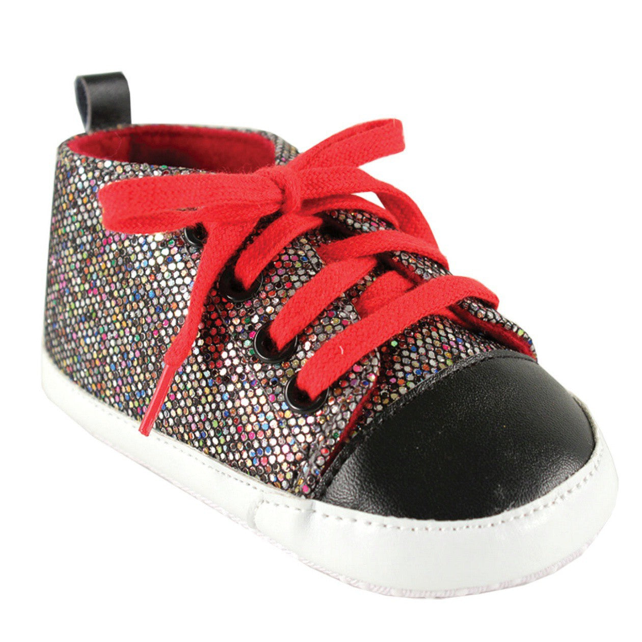 red sparkly sneakers