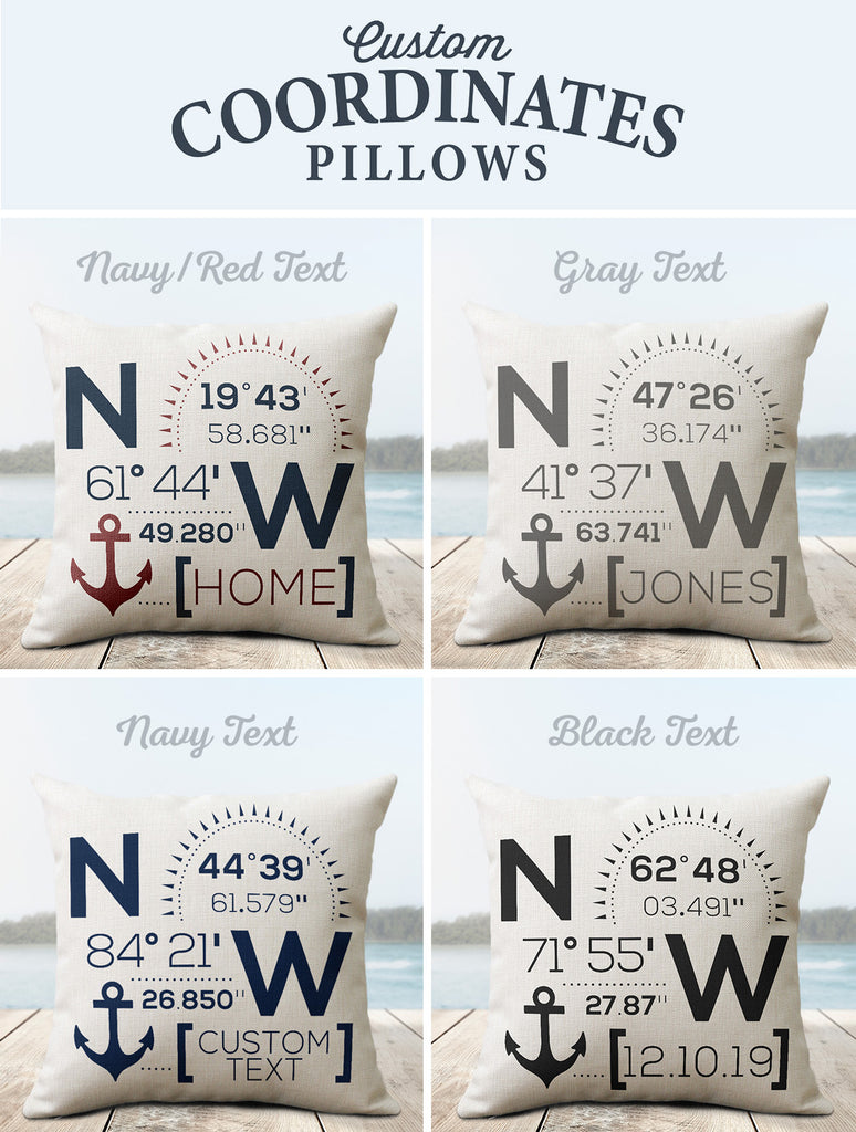 Nautical Anchor Pillow/ No Wake Zone Quote Throw Pillow Décor Gift/ Ch –  Jin Jin Junction