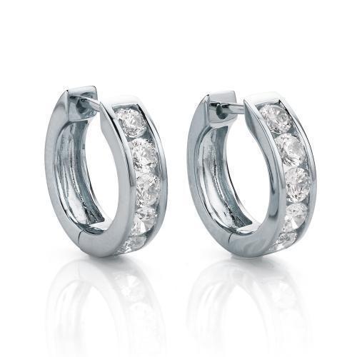 Amazon.com: 925 Sterling Silver Pave Set CZ Cubic Zirconia Huggie Hoop  Earrings: Clothing, Shoes & Jewelry