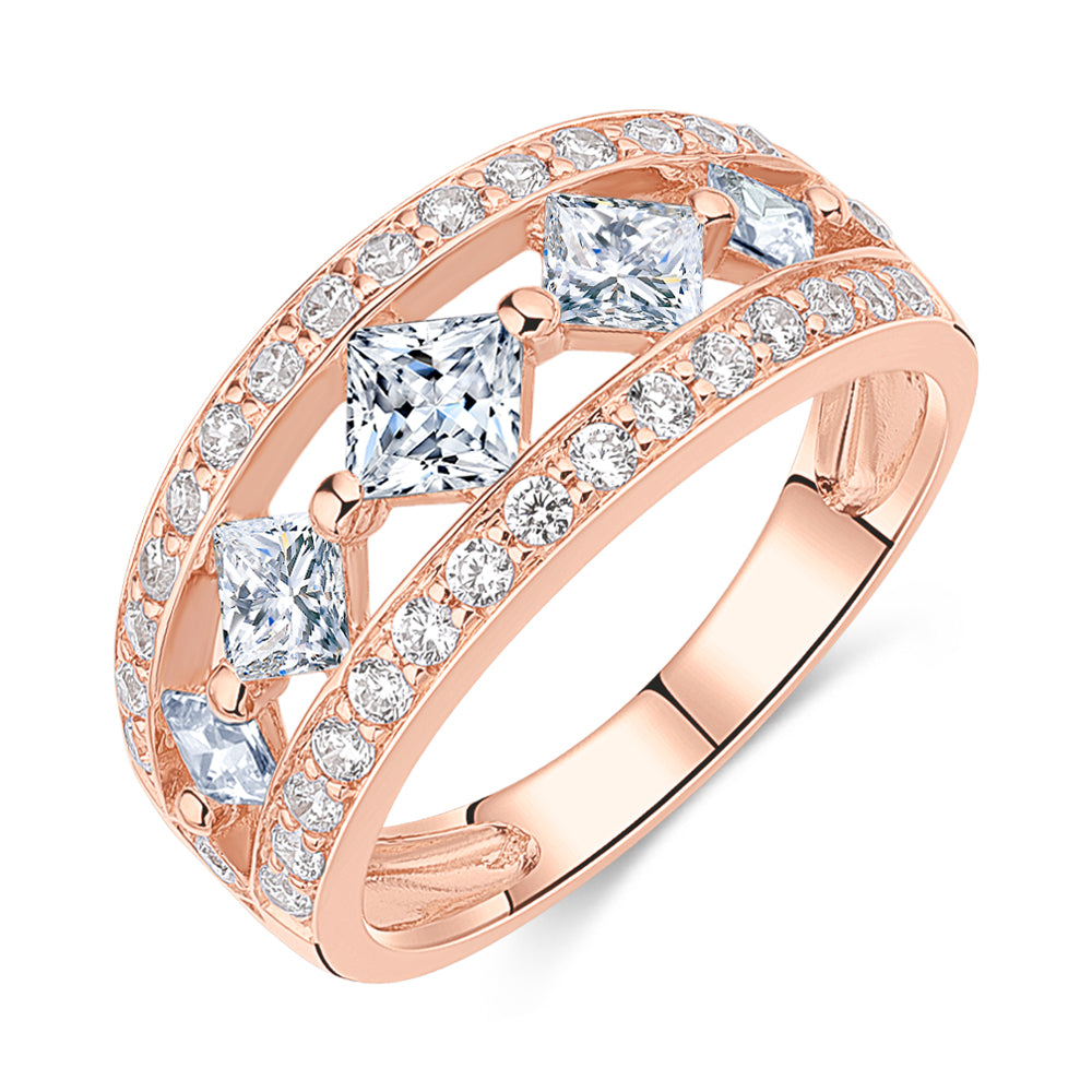 Dress Ring Princess Cut CZ Engagement Valentines Formal Women's Size 9 |  eBay