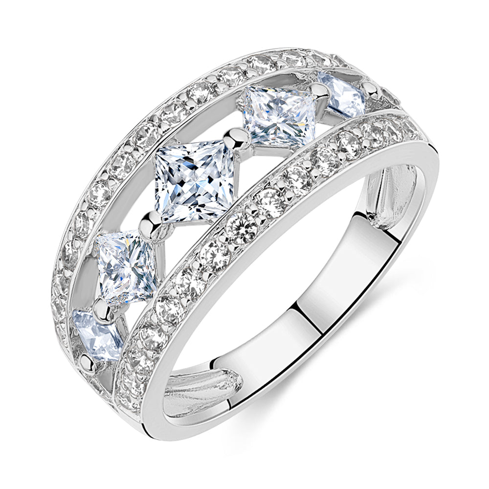 Princess Cut & Round Diamond Dress Ring | Mark Solomon Jewellers