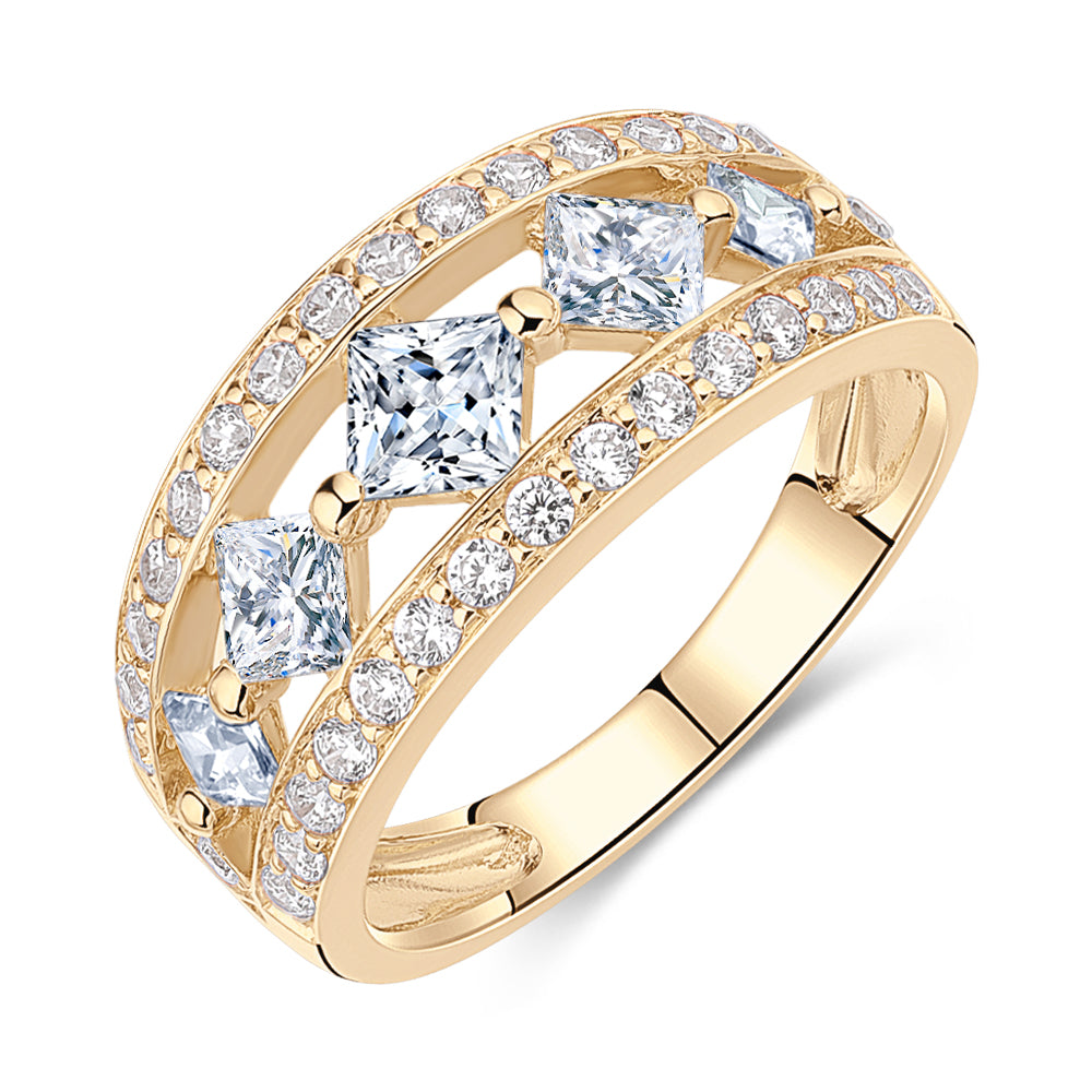 Princess Cut and Round Brilliant Dress ring with 1.71 carats* of diamo –  Secrets Shhh