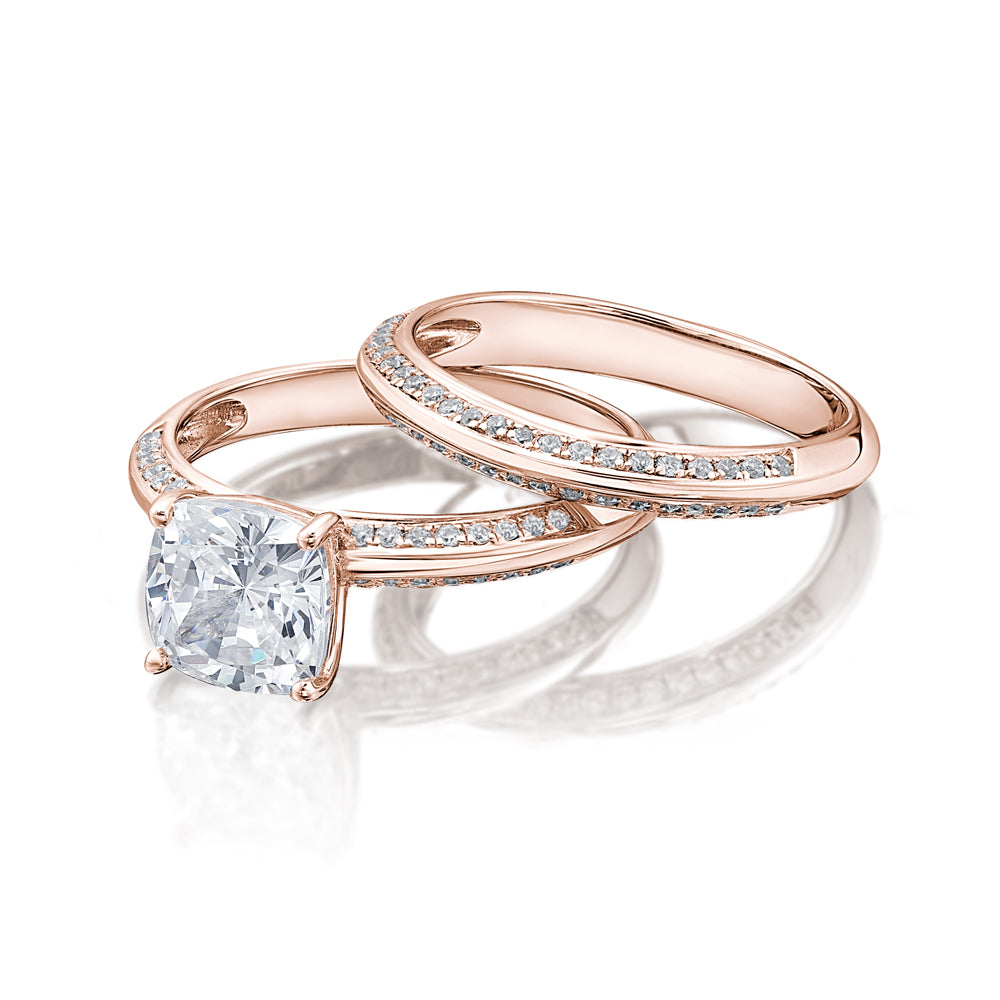 Matching Trio Wedding Ring Sets - Real Gold and Diamonds