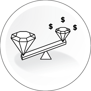 PAY UP TO 80% LESS THAN AN EQUIVALENT MINED DIAMOND*