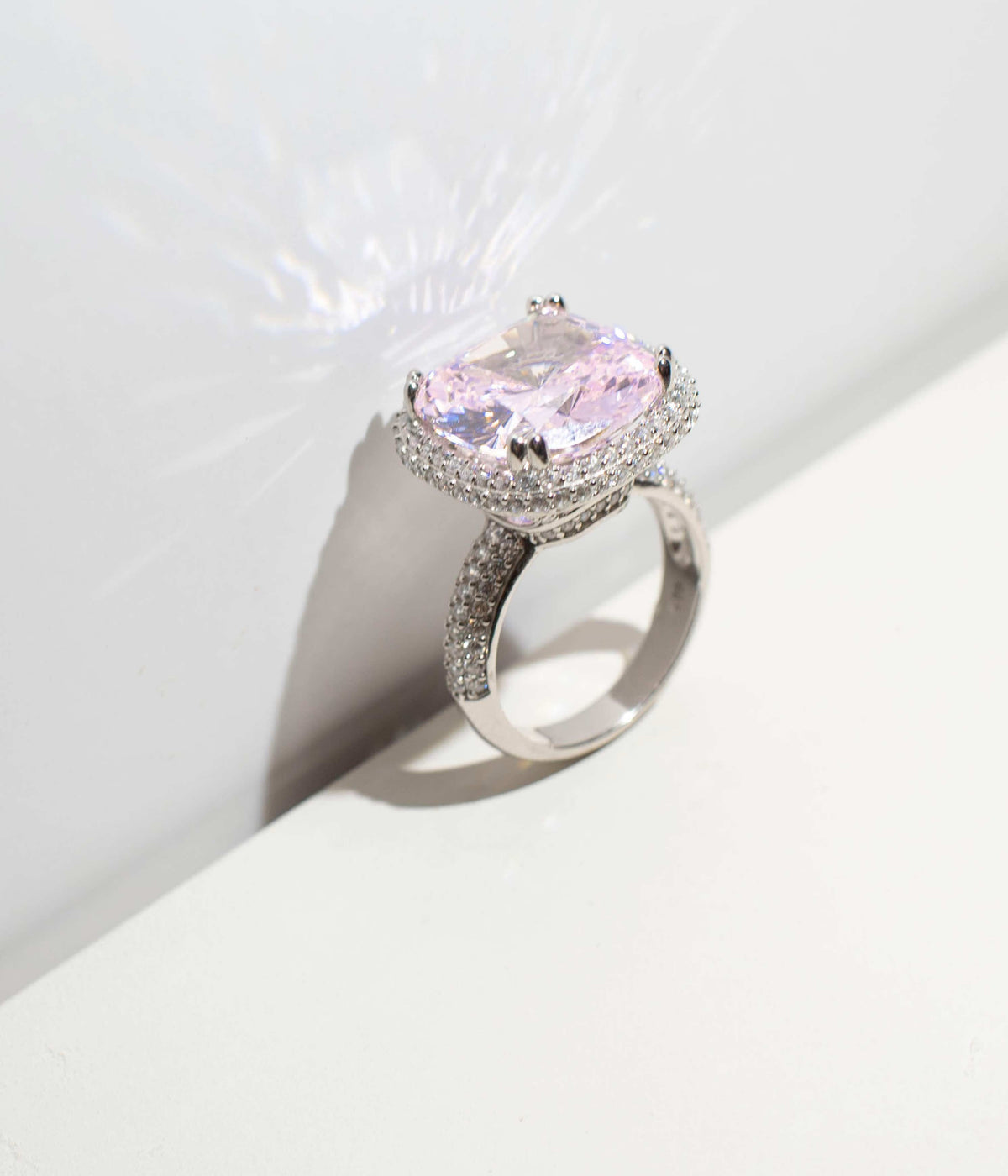 Pink Diamond Simulant Ring 