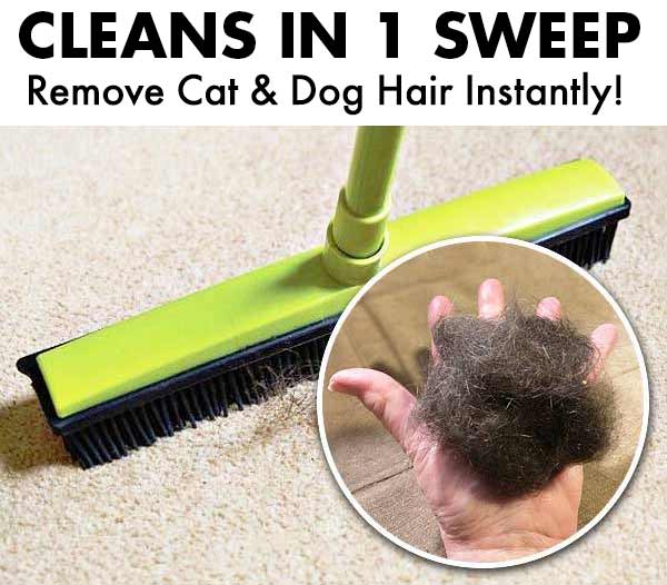 Rubber Broom Pet Hair Lint Removal – Fur Away Roller