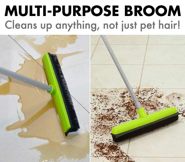 Rubber Broom Pet Hair Lint Removal – Fur Away Roller