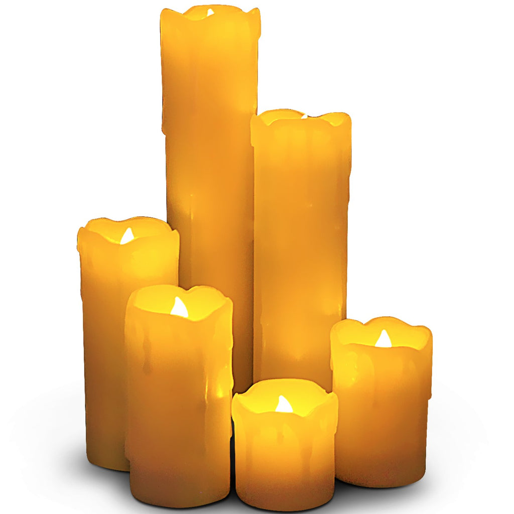 flameless wax taper candles