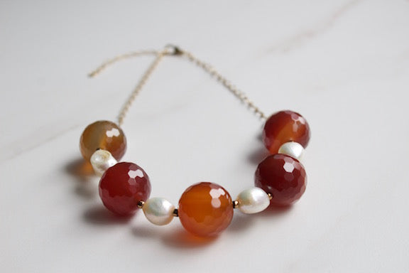 carnelian and pearl necklace