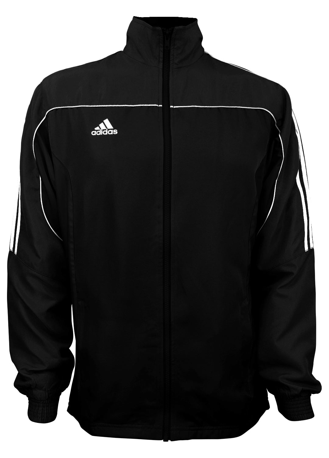 adidas black jacket with white stripes
