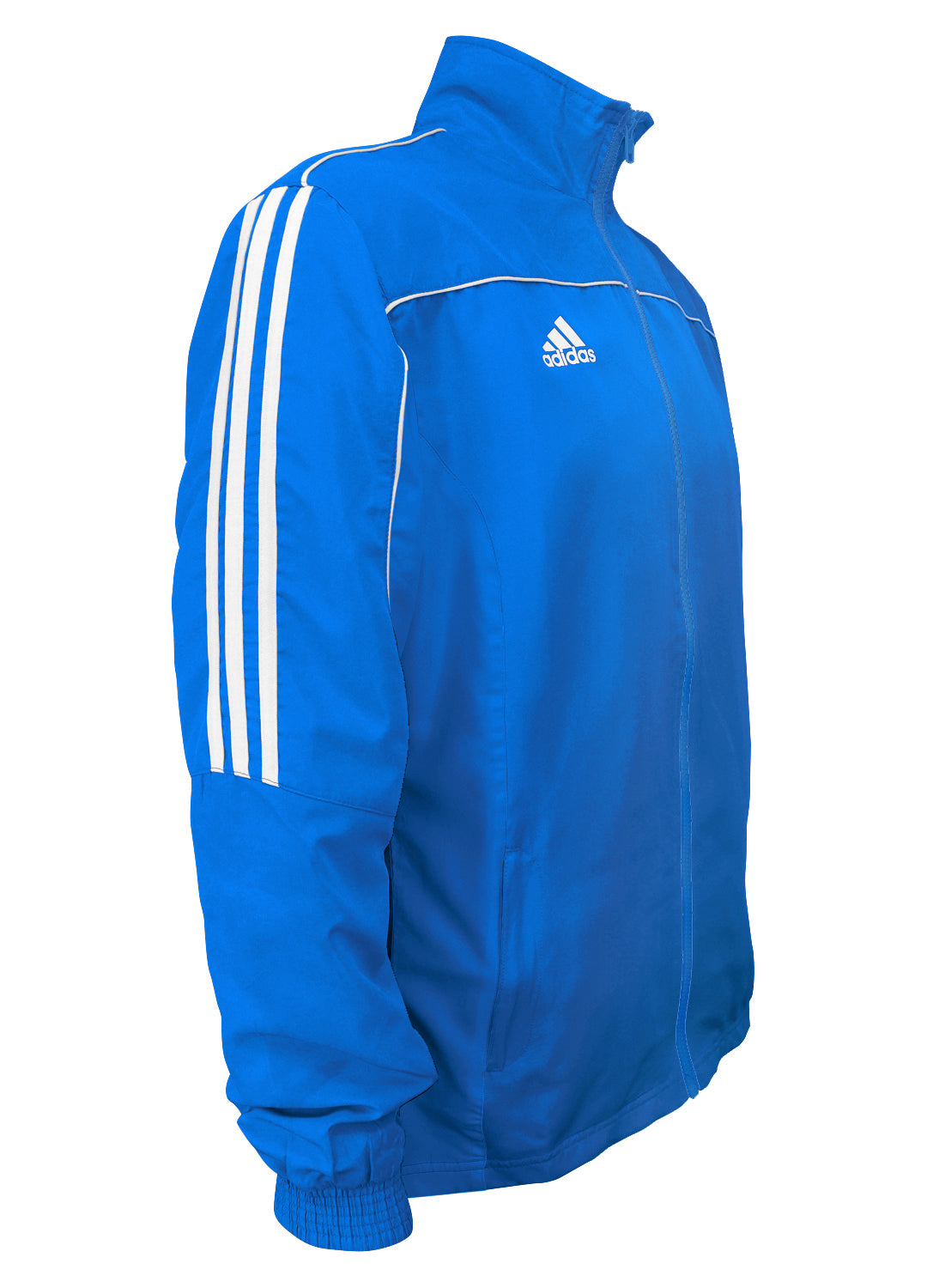 adidas jacket blue with white stripes