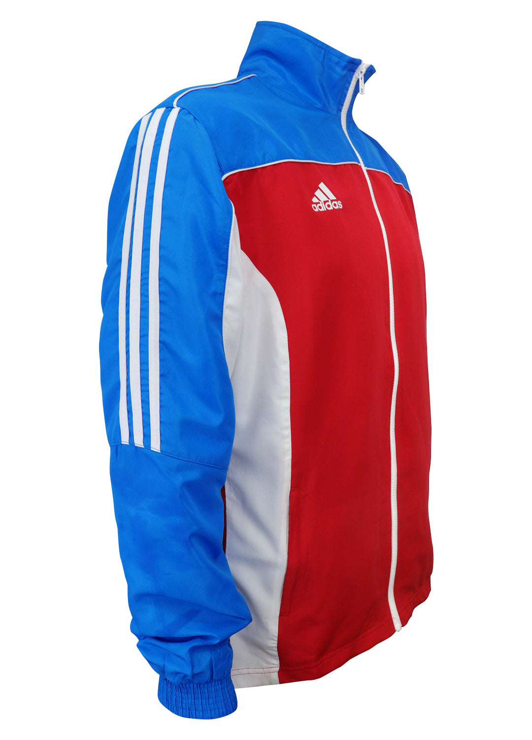 red and blue adidas tracksuit