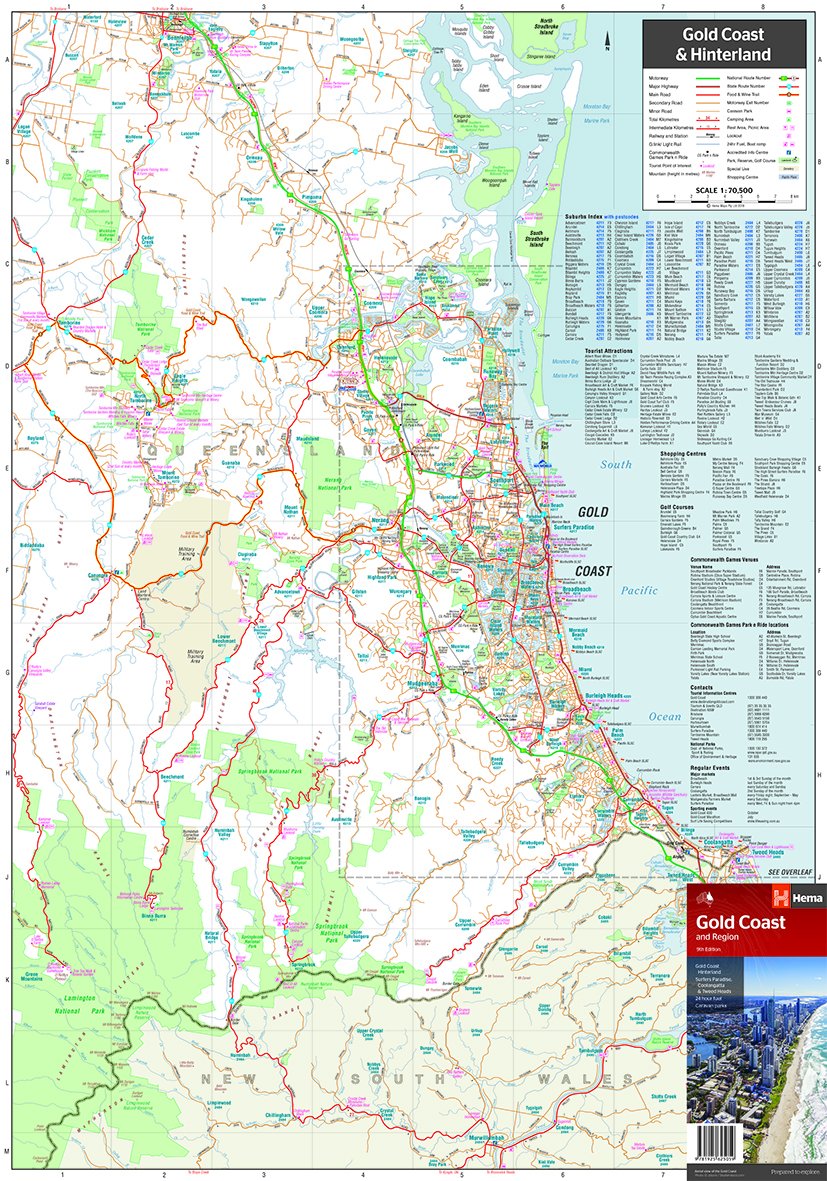 gold coast hinterland map Gold Coast And Region Map Maps Guides Glen Innes Highlands Shop gold coast hinterland map