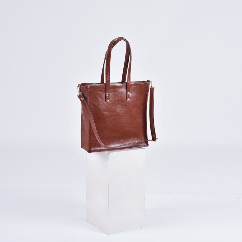 Leather Plain Tote Bag