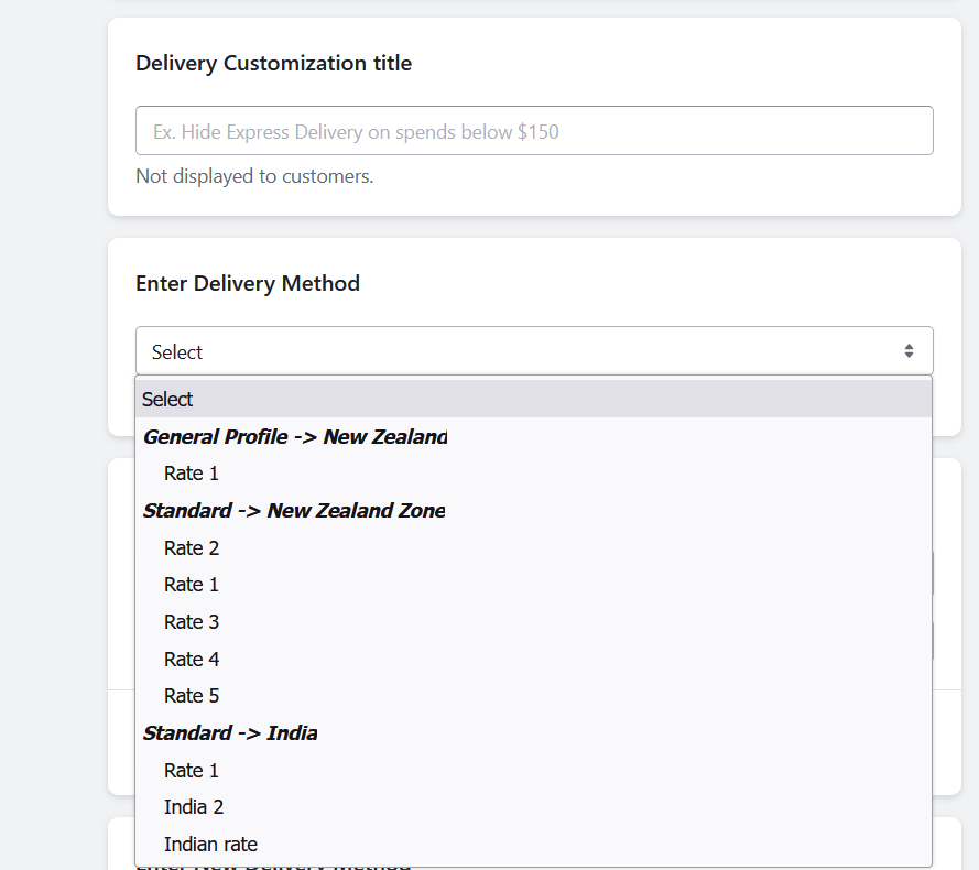 Create delivery customization to rename delivery methods on Shopify