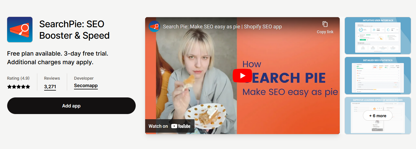 SearchPie: SEO Boister & Speed app for Shopify