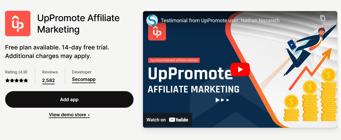 UpPromote Affiliate Marketing App for Shopify