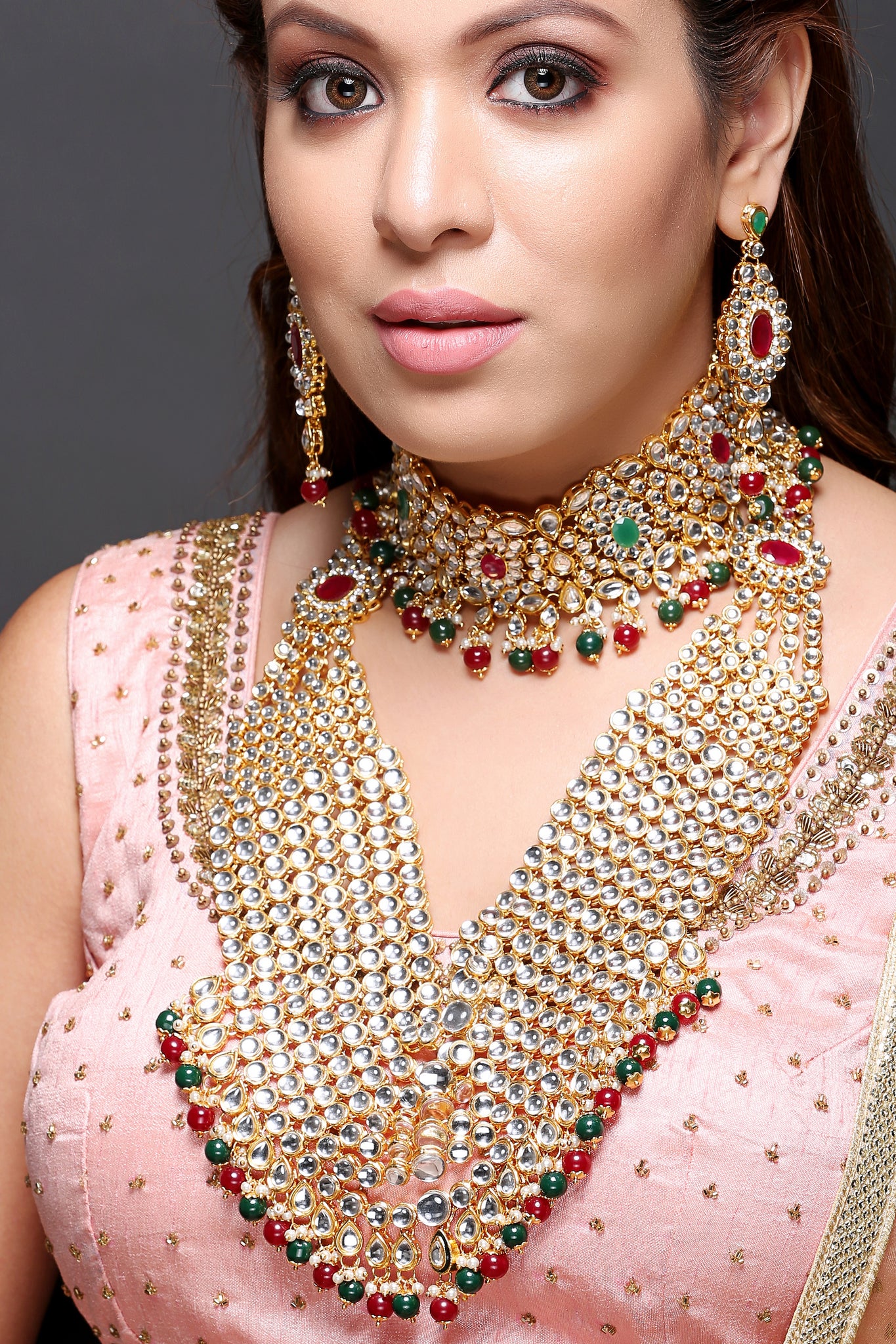 Bridal kundan choker and rani haar with 