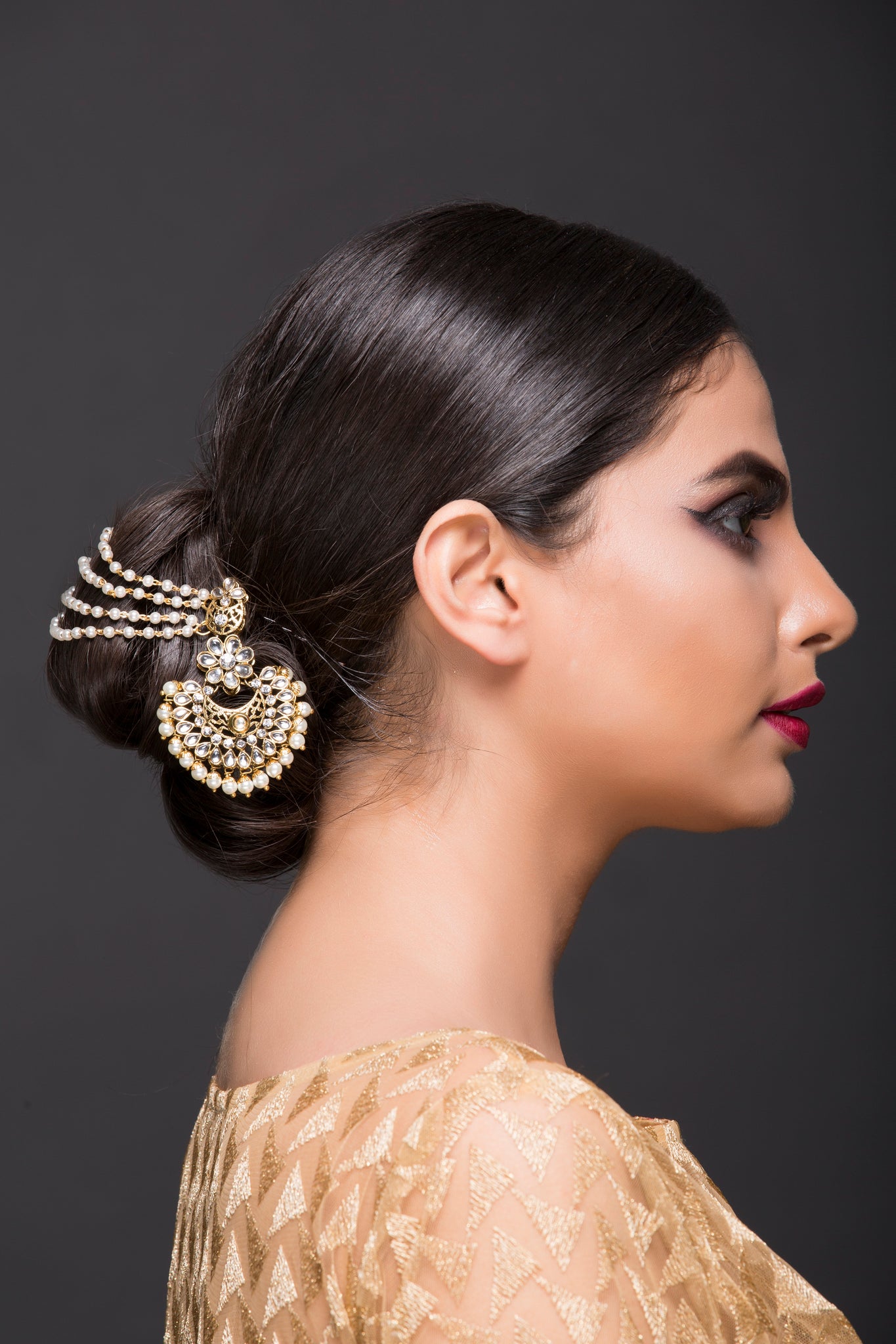 Buy Kundan Hair Accessories Alia Bridal Headband Mathapatti Online in India   Etsy