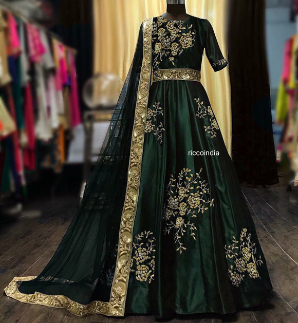 green velvet anarkali