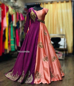 purple indo western dress