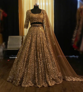 copper gold dress