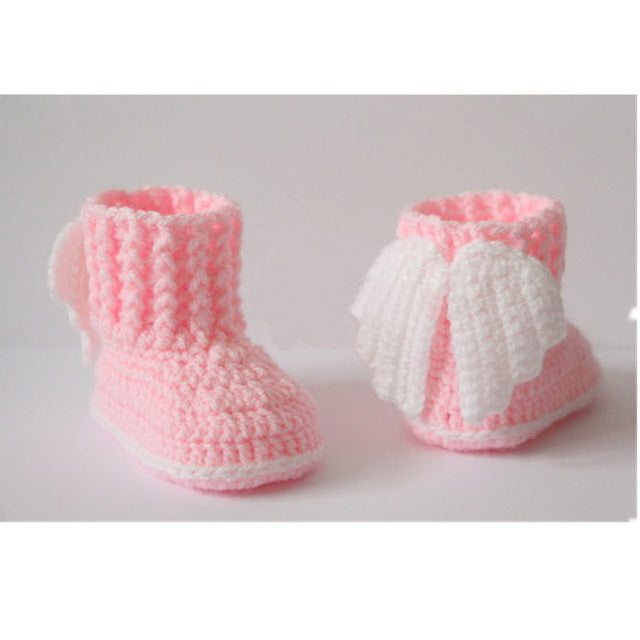 Unisex Baby Crochet Angel Wings Booties 