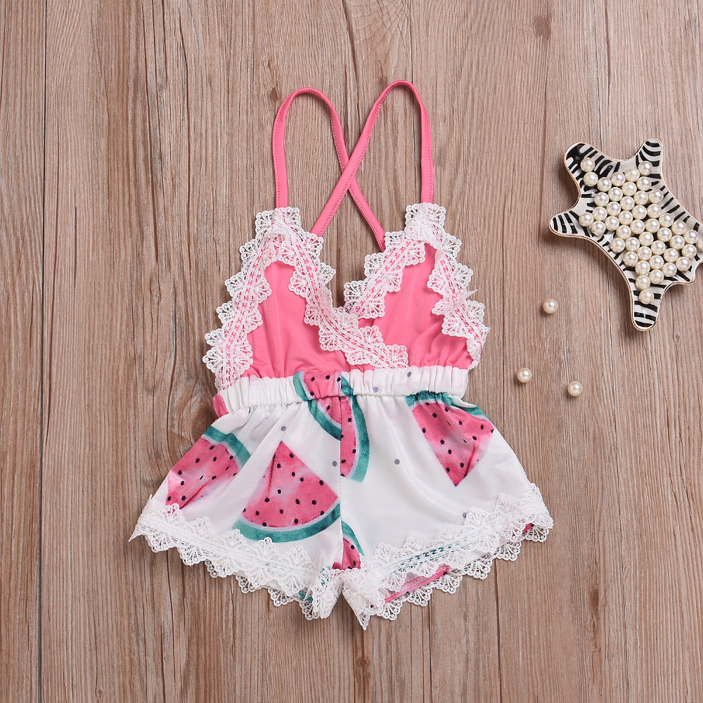 watermelon romper baby girl