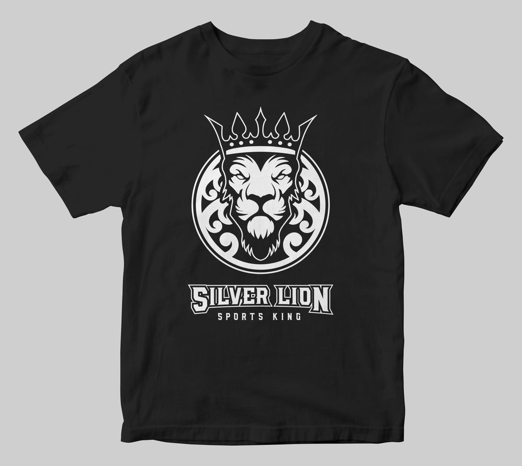 Silver Lion Updated Logo - Black T-Shirt