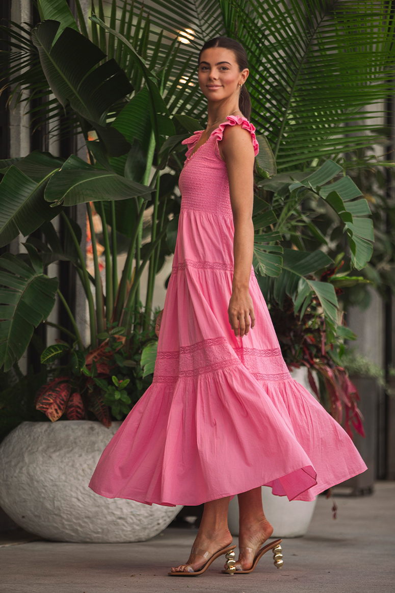 LoveShackFancy - Dress - Vivid Pink Sunni Spencer, Sea