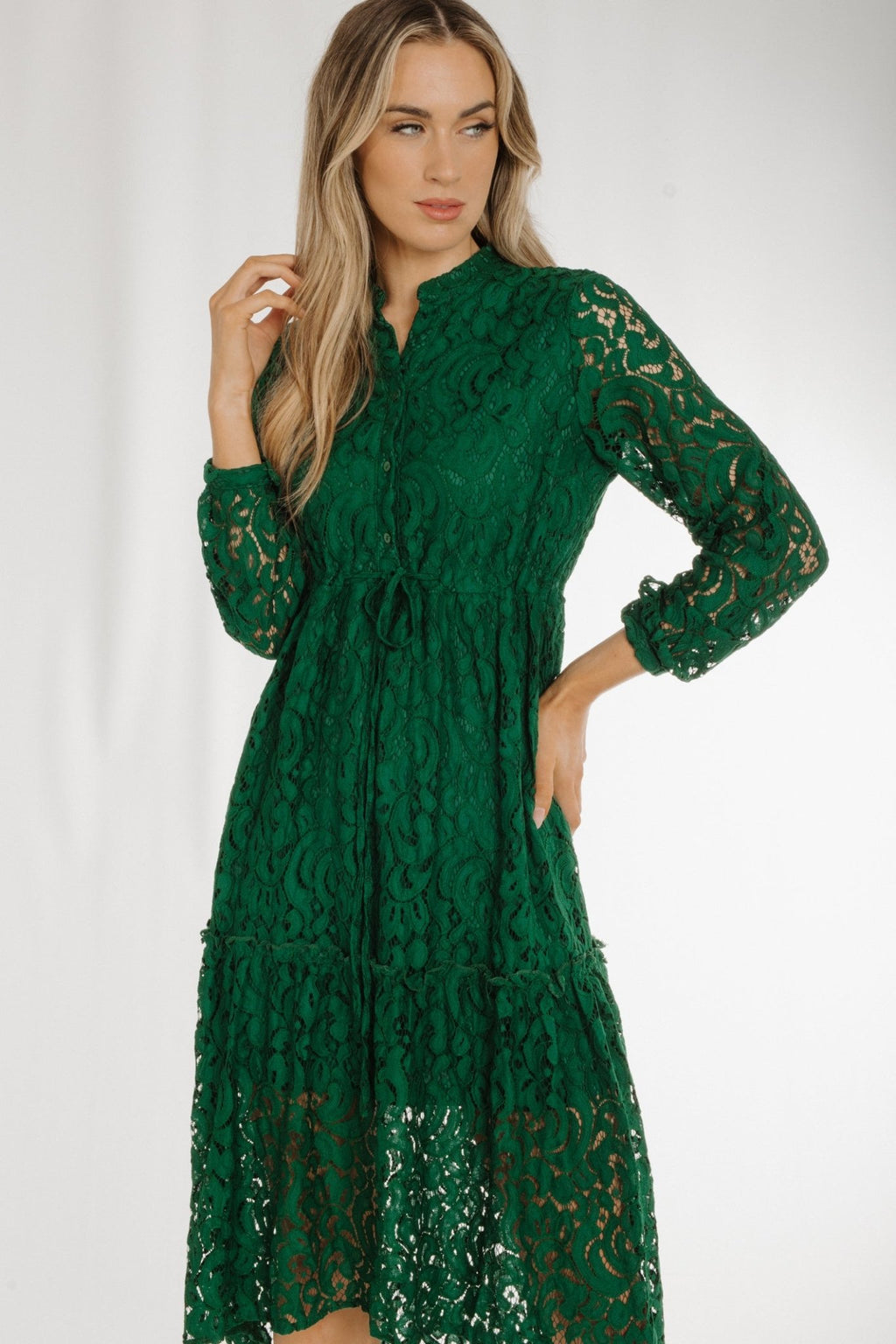 Holly Embroidered Shirt Dress In Green – The Walk in Wardrobe