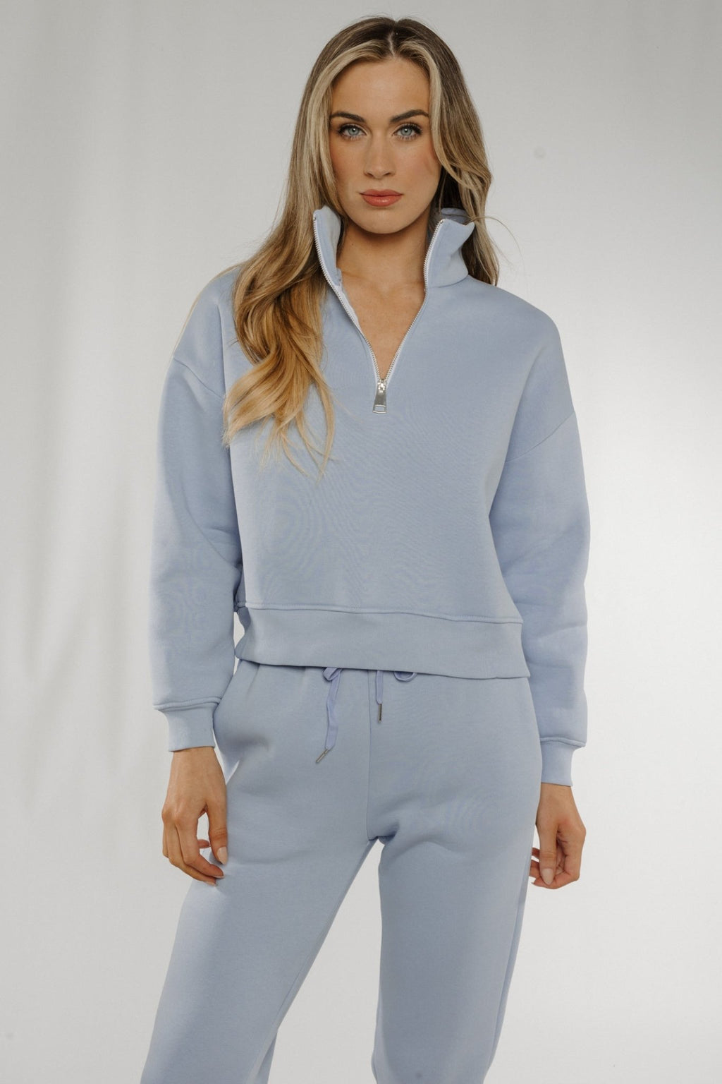Lexi 1/2 Zip Jumper In Blue – The Walk in Wardrobe