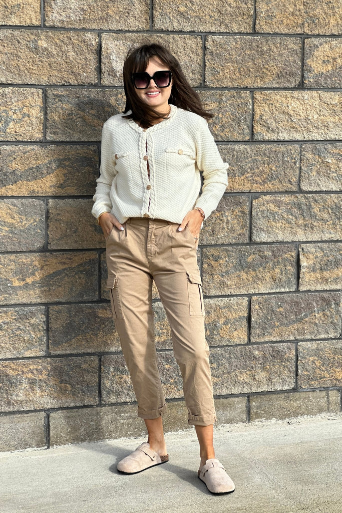 Maeve Straight Leg Cargo Trouser In Camel – The Walk in Wardrobe